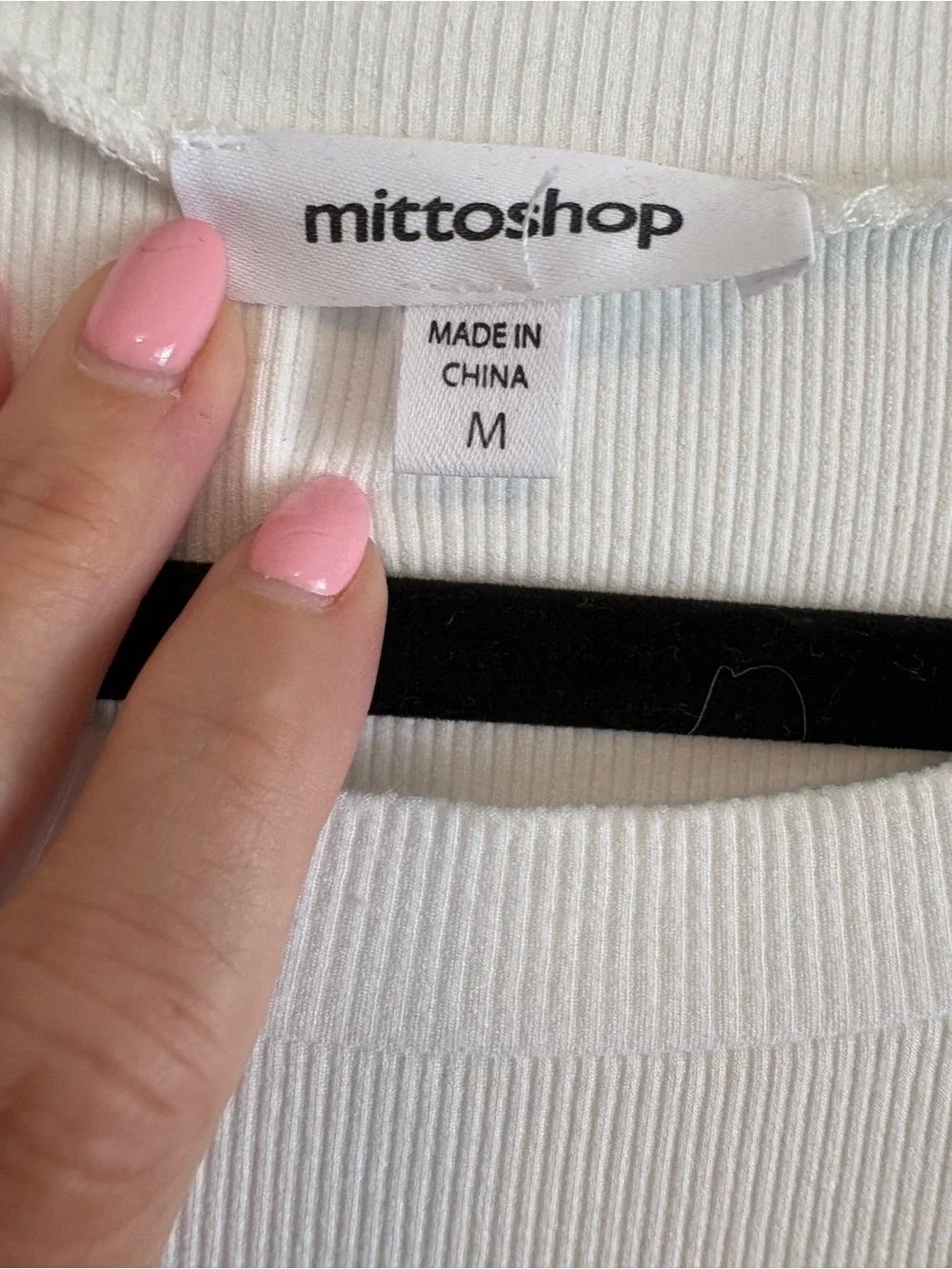 mittoshop White Short-Sleeve Ribbed Bodysuit - Picture 2 of 4